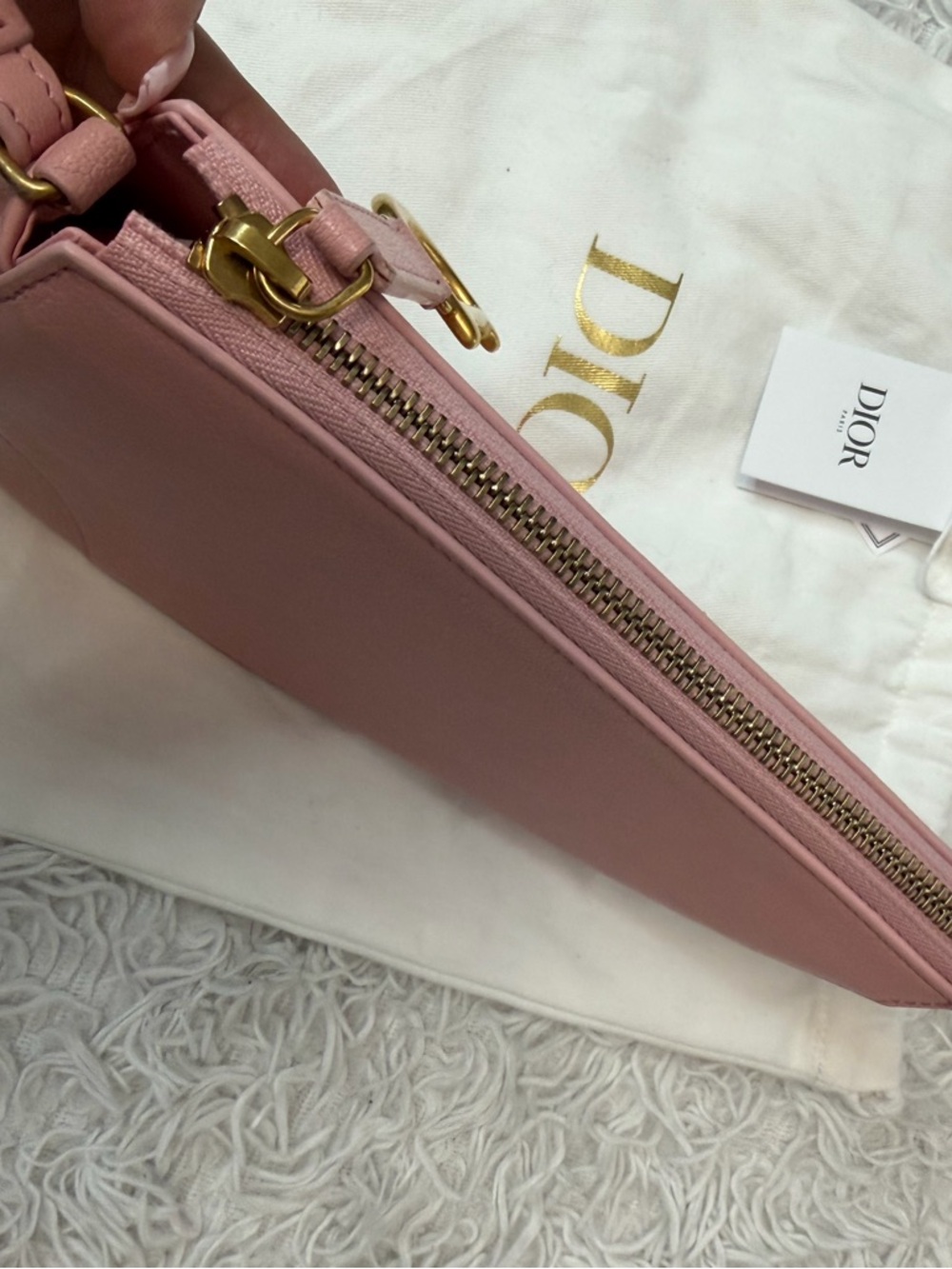 CHRISTIAN DIOR Goatskin Saddle Rodeo Pouch in Pink - Picture 7 of 12